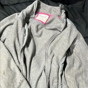 Aeropostale Gray Teddy Jacket with Full-Zip and Raised Collar